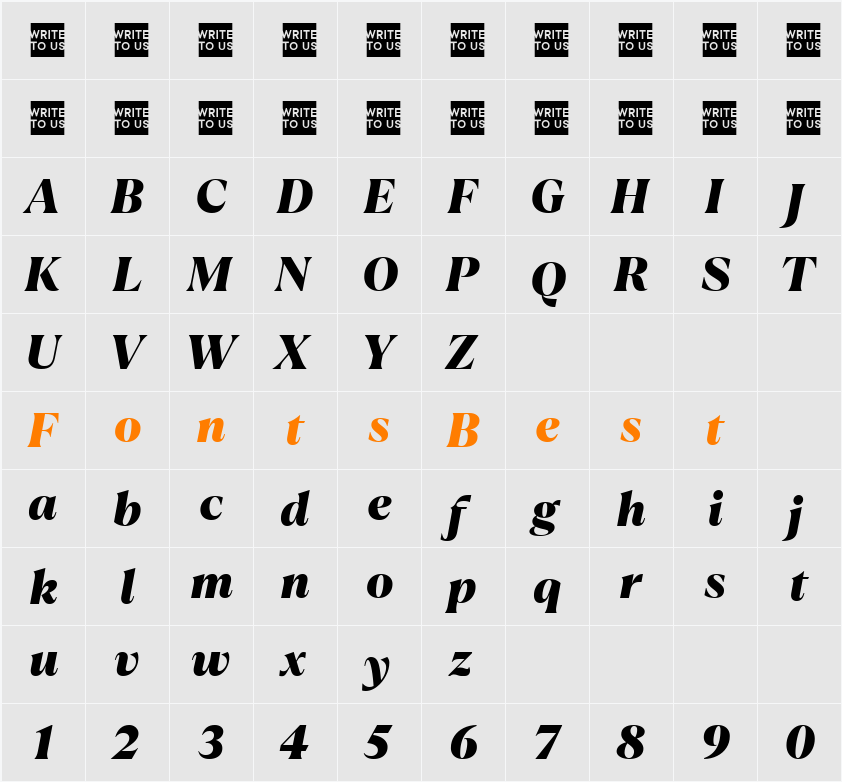 TT Ramillas Trl Black Character Map