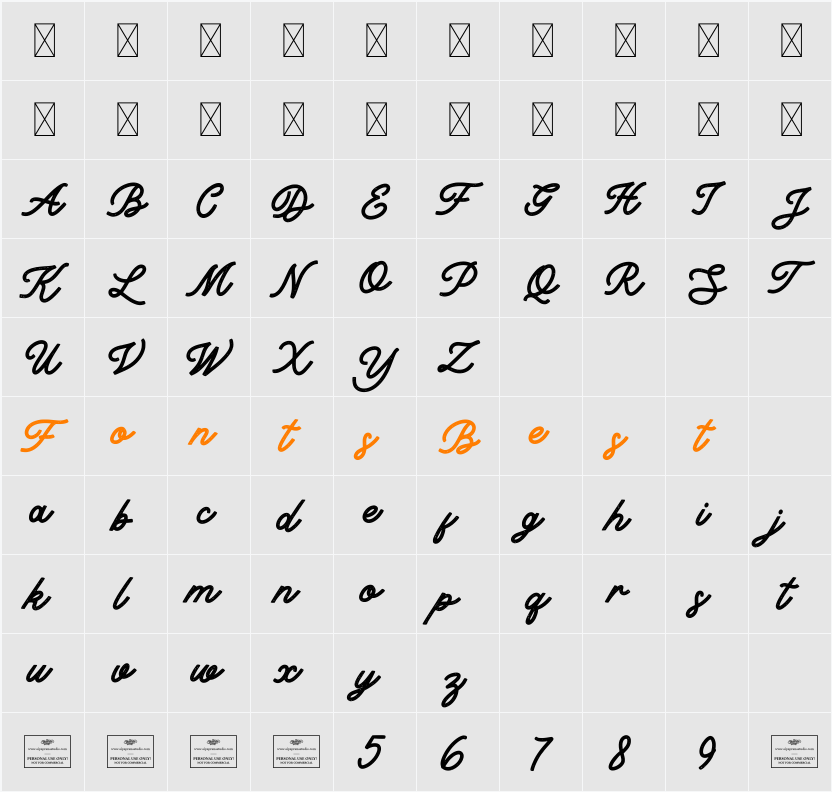 Tranquility Character Map