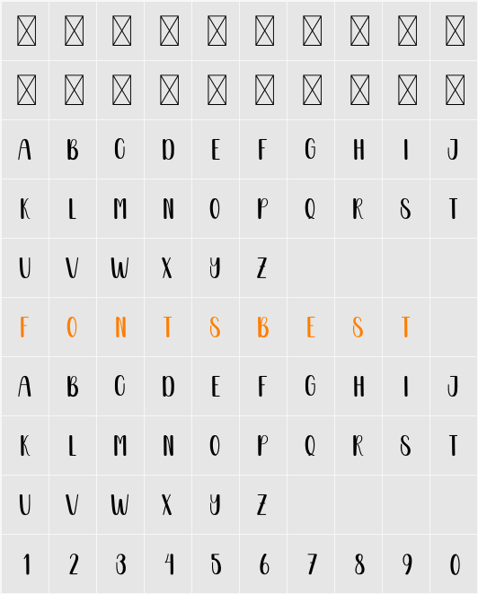 Simple Sample Character Map