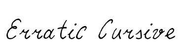 Erratic Cursive Font Image