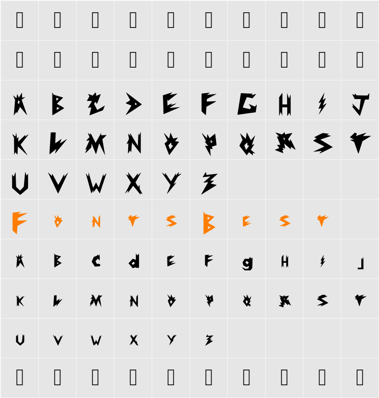 Ripjuant Character Map