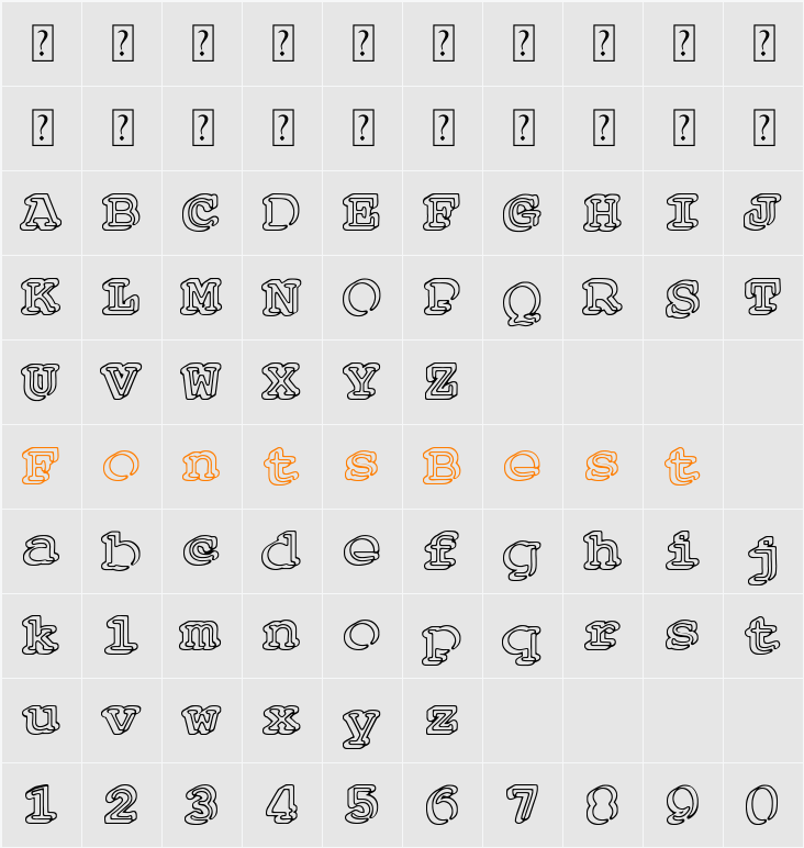 Courier Funeral Character Map