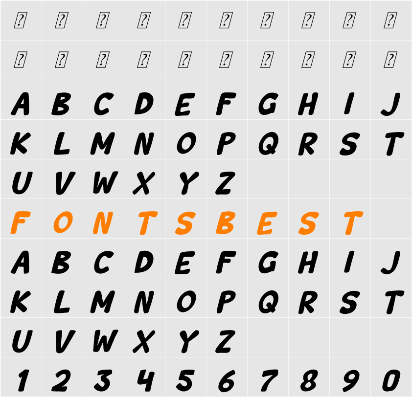 Wishcar Moundy Character Map