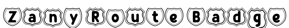 Zany Route Badge Font Image