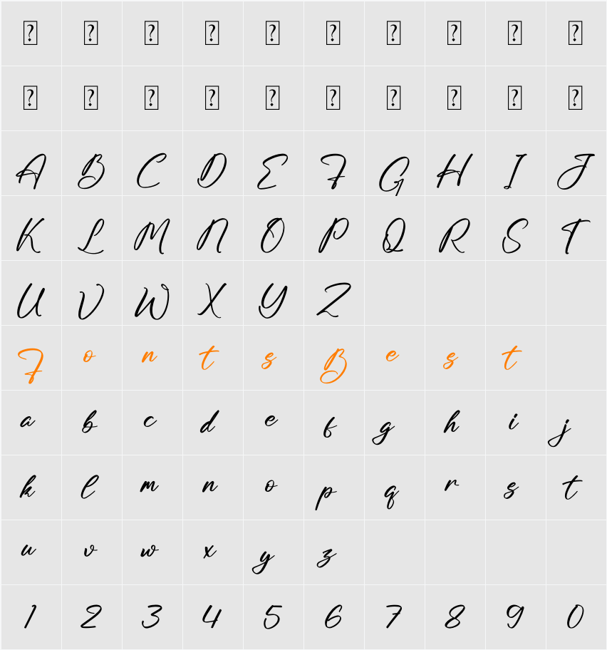 Aurttley Graffin Character Map