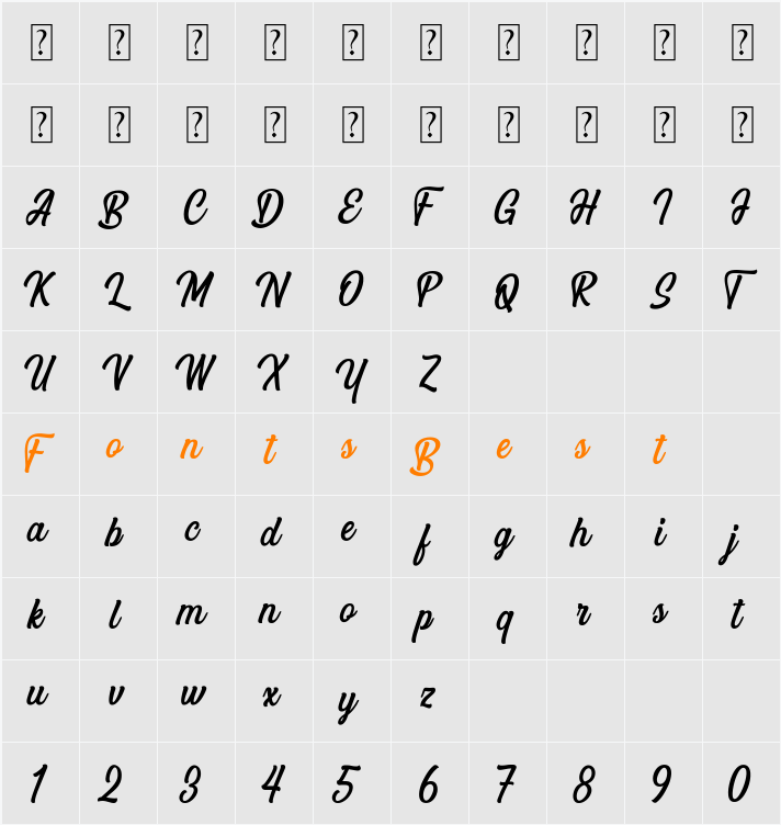 Angler Character Map