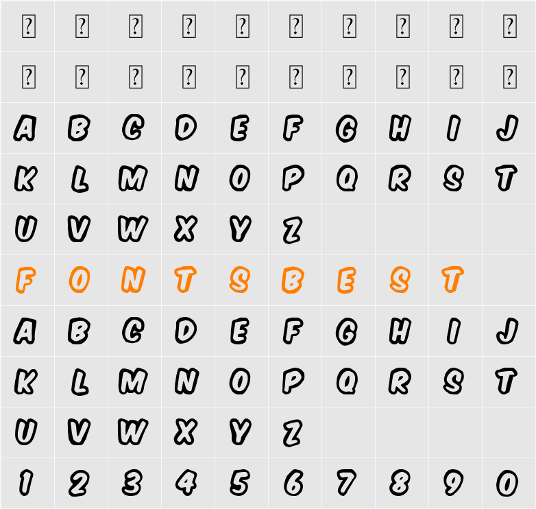 American Signs Character Map