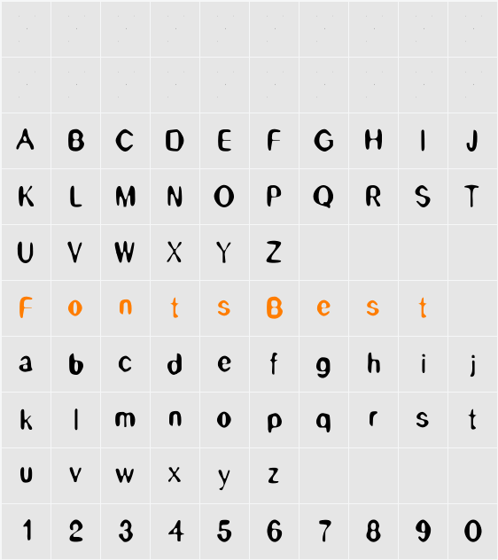 Jelly Kebab Font Character Map