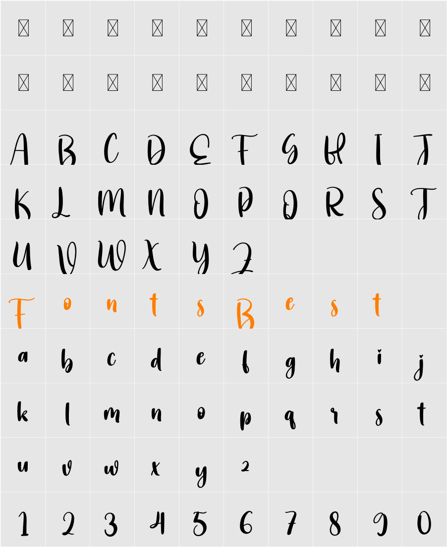 Sunday Character Map