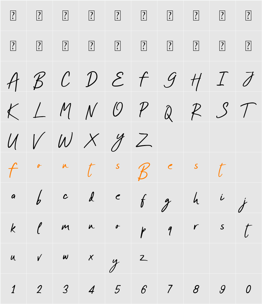Ardolint Tijza Character Map