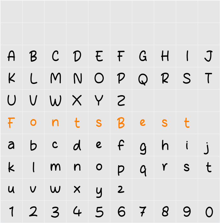Vertically Character Map