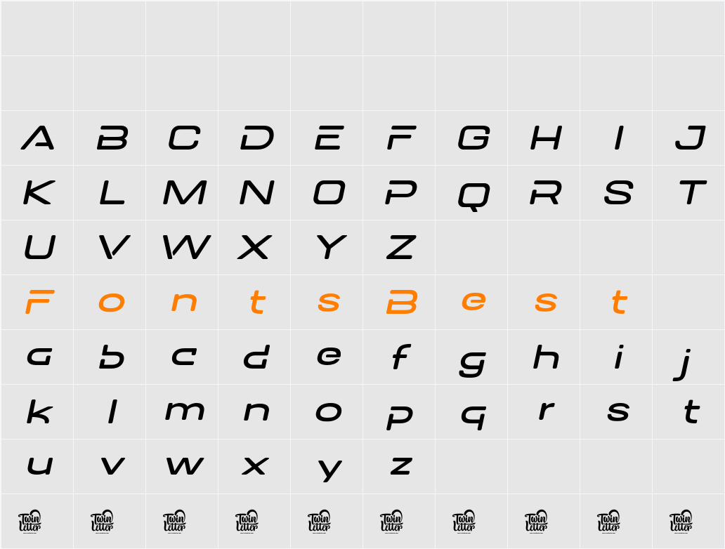 DOVENS ExtLt Slant Character Map