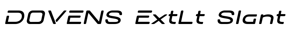 DOVENS ExtLt Slant Font Image