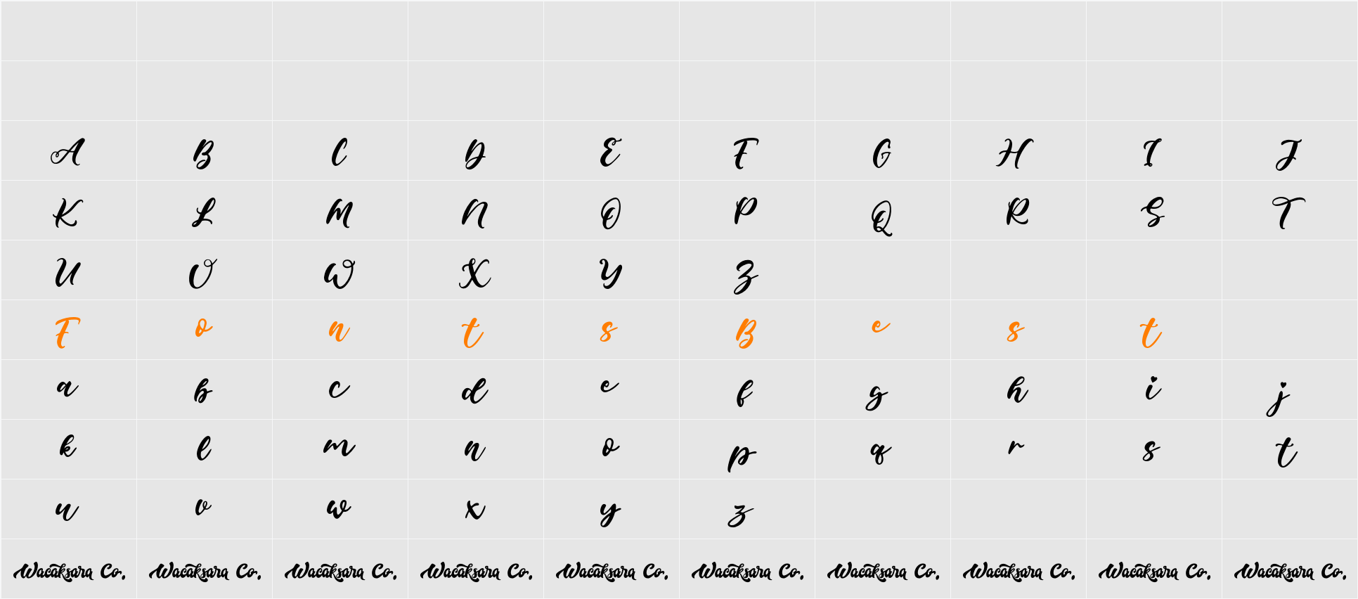 De Hyang Script Character Map