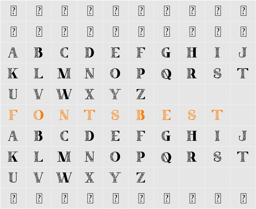 Decorative Font Olivia Character Map