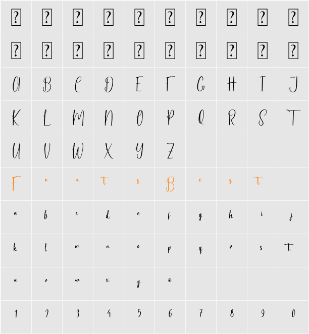 Bastopher Character Map
