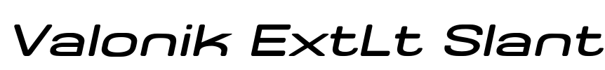 Valonik ExtLt Slant Font Image