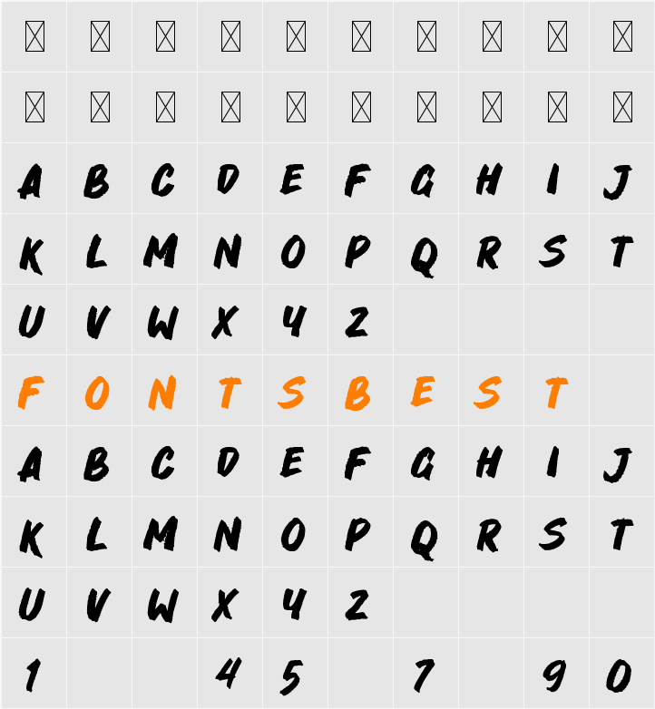 Rockseed Character Map