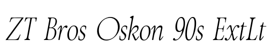 ZT Bros Oskon 90s ExtLt Font Image