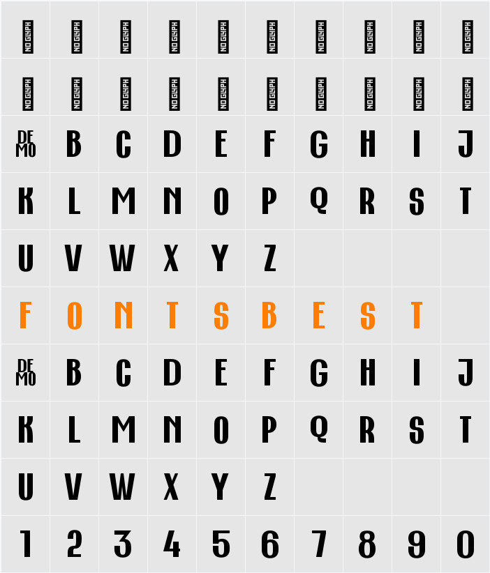 ST This Font DEMO Character Map