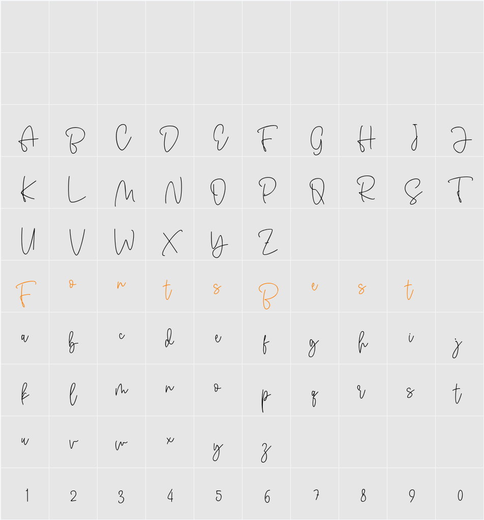 Antouk Script Personal Use Character Map