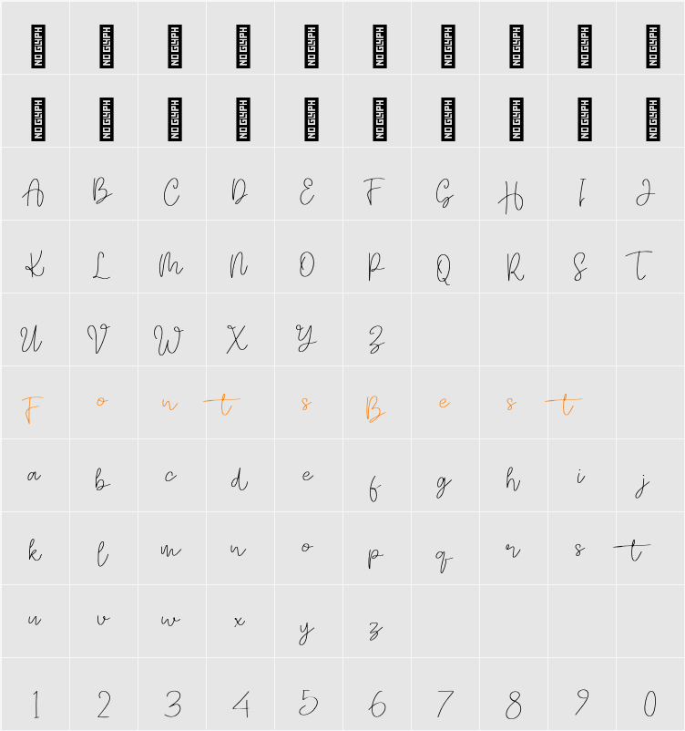 Bageraksa Personal Use Character Map