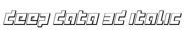 deep data 3d italic Font Image