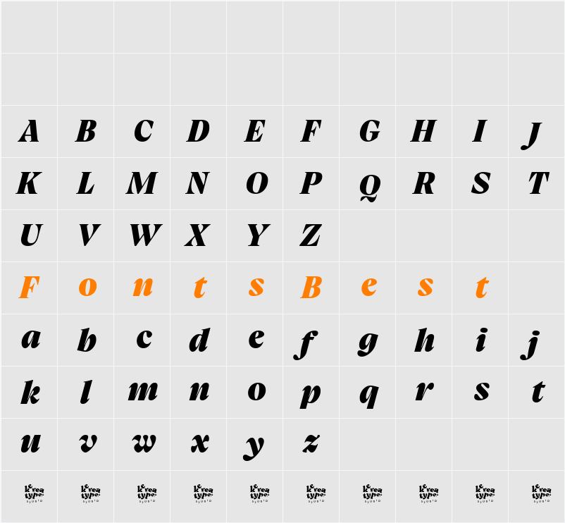 Charlea Demo ExtBlc Character Map