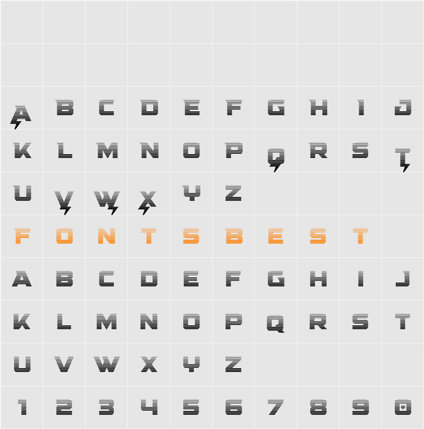 Supercharge Straight Gradient Character Map