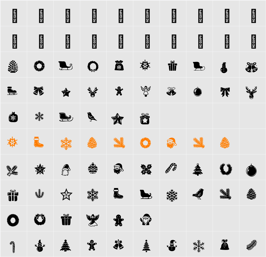 Wonderful Christmas Symbols Character Map