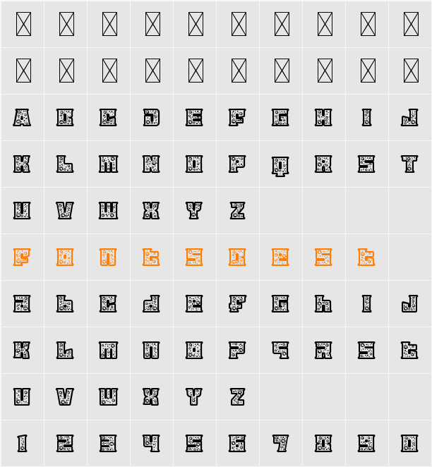 Astral Zenith Ten Character Map