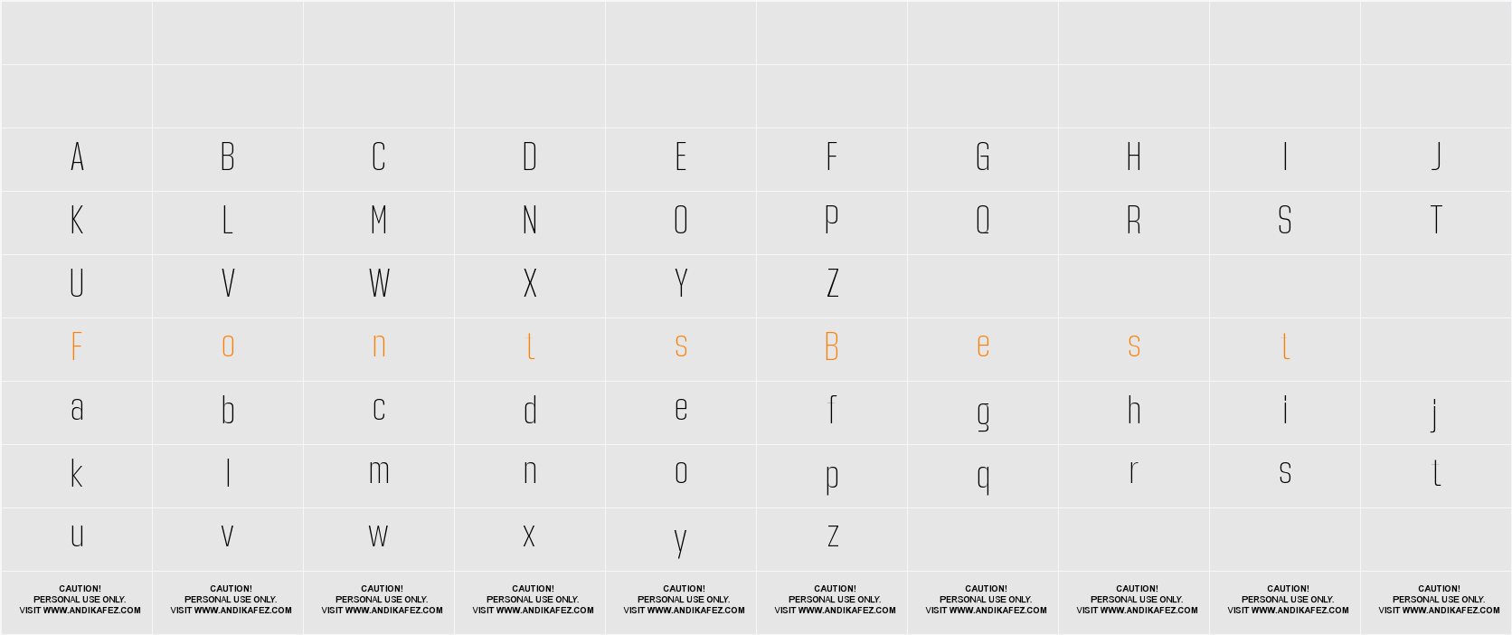 Hagia Pro Extra Light Character Map