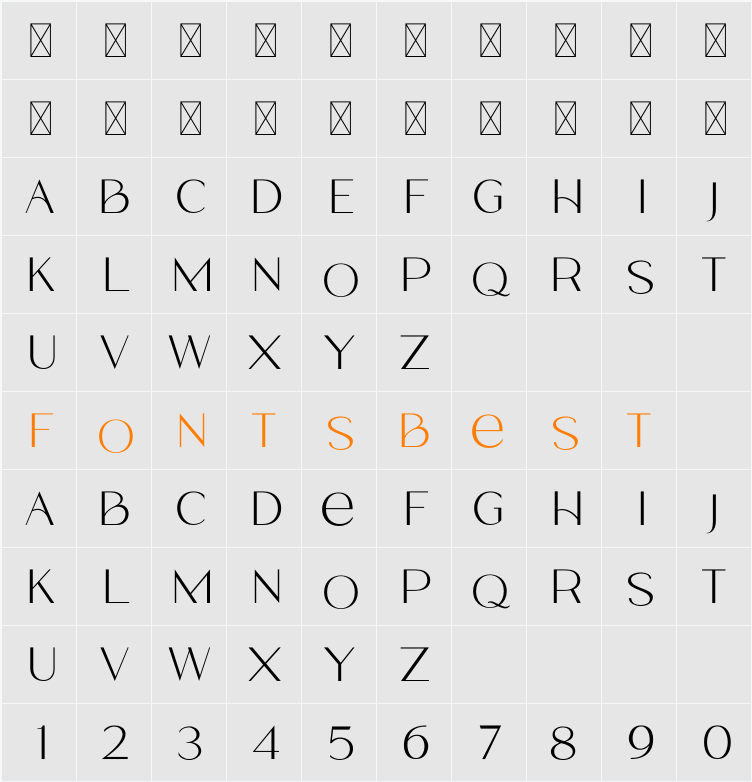 Lastri Character Map