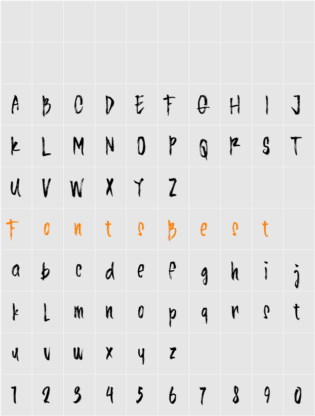 Alinea Typeface Character Map