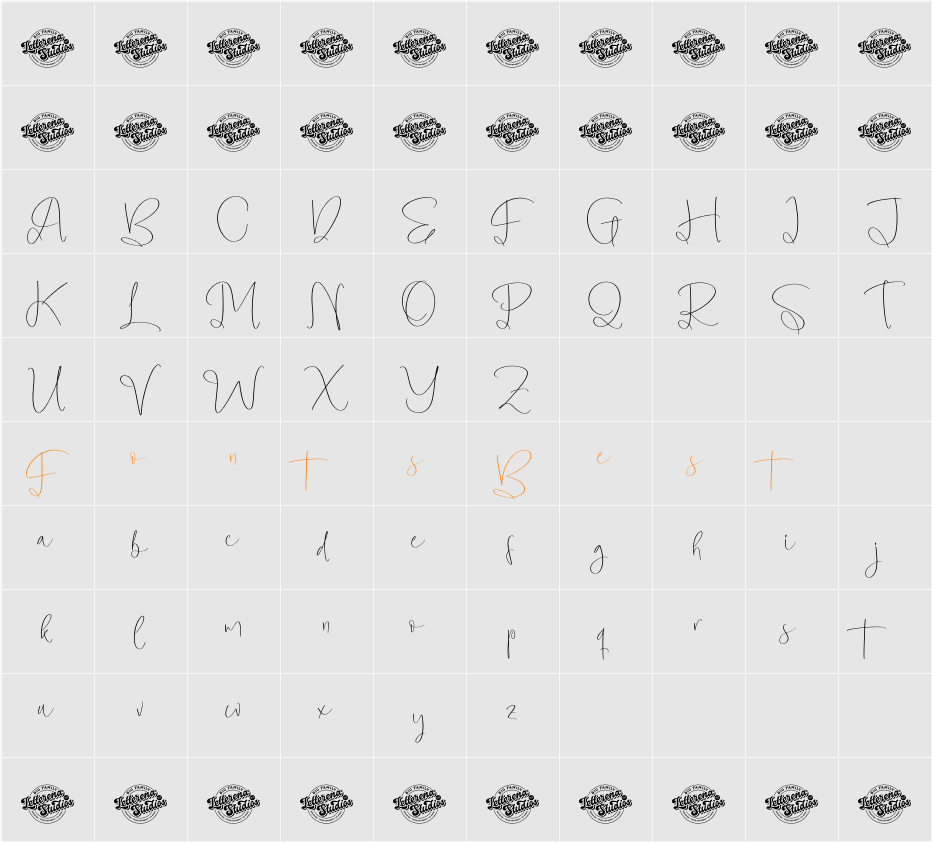 Roadtrip Floating DEMO VERSION Character Map