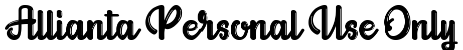 Allianta Personal Use Only Font Image
