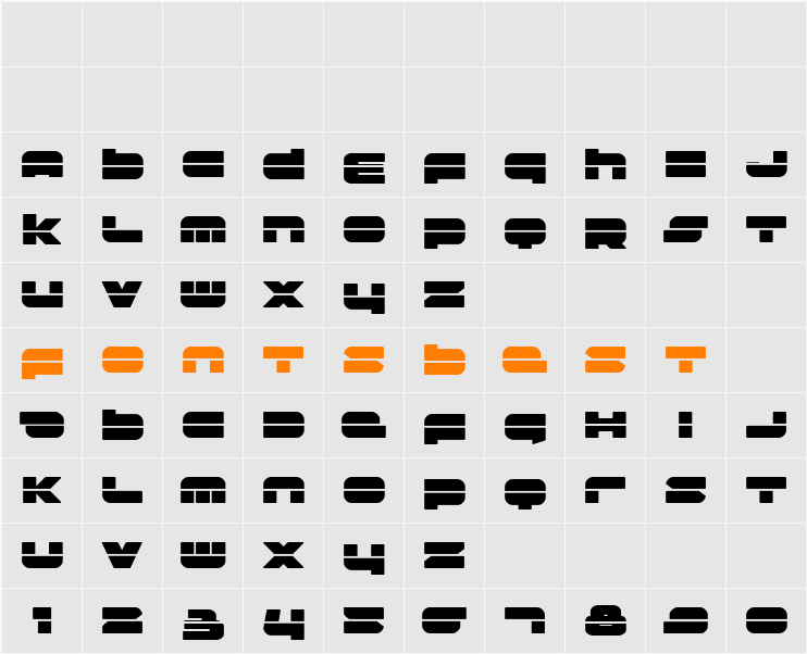 Delmoto Laser Character Map