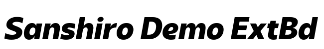 Sanshiro Demo ExtBd Font Image
