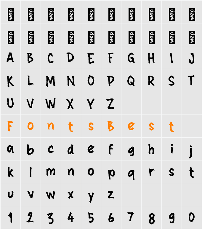 h Halfroad Character Map