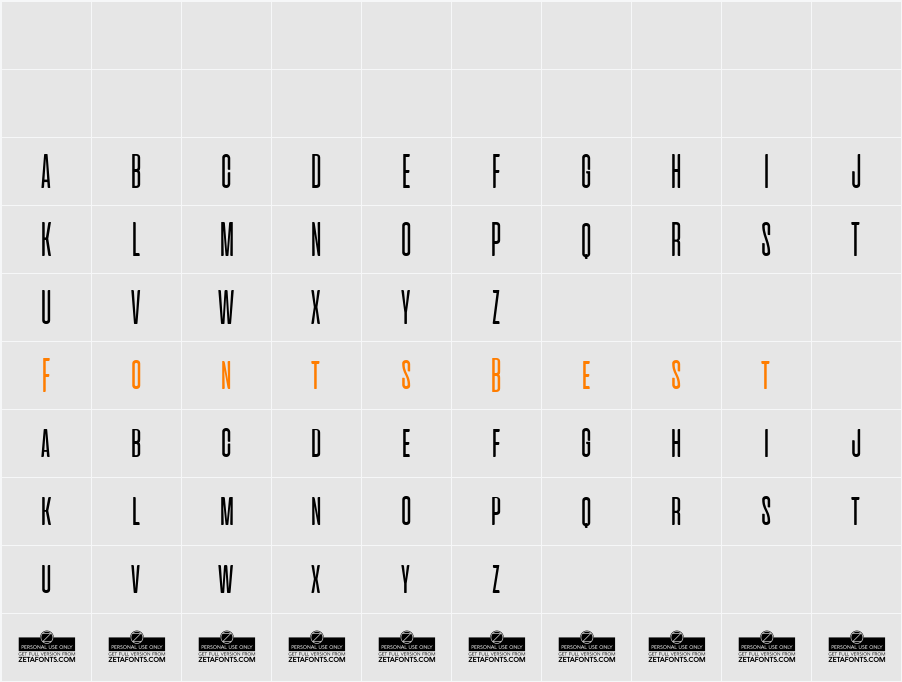 Cinematografica Character Map