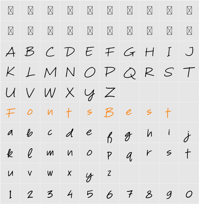 Simple Note Character Map