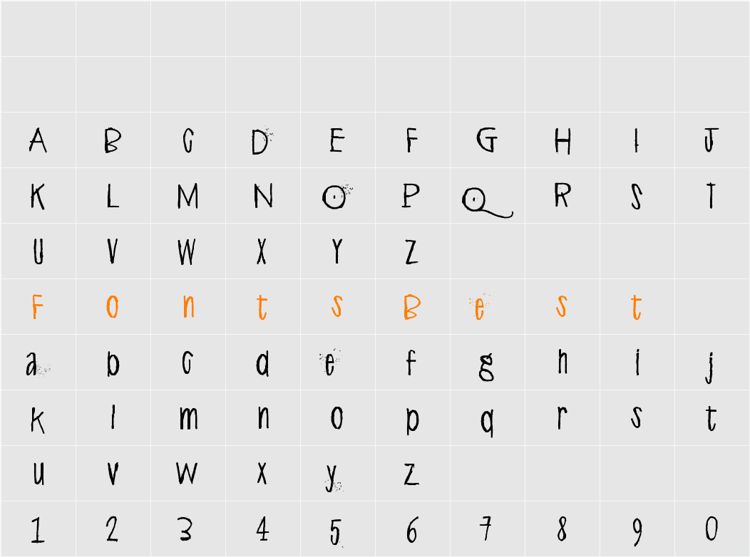 Alphabet Minus Eighty Dirty Character Map