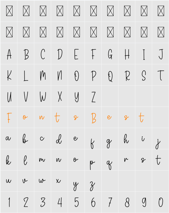 Alexandra Character Map