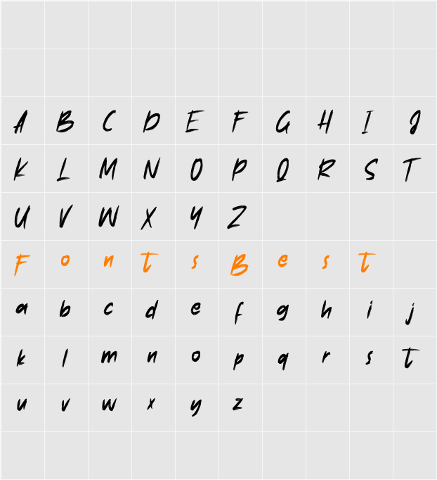Anthrax Free Font Character Map