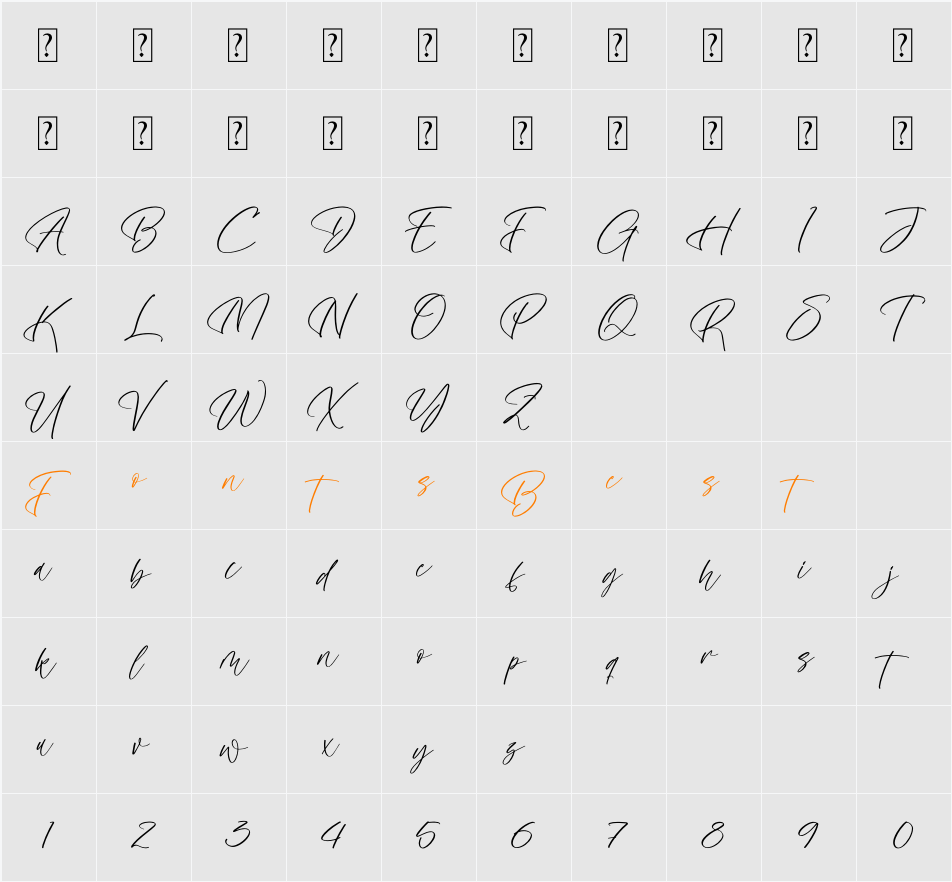 Huntlefal Character Map