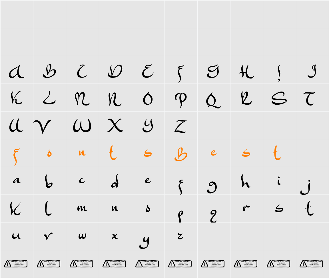 Elmirad PERSONAL USE ONLY! Character Map