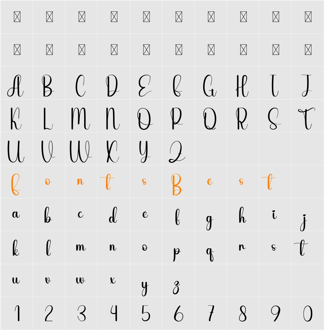 Pinion Character Map
