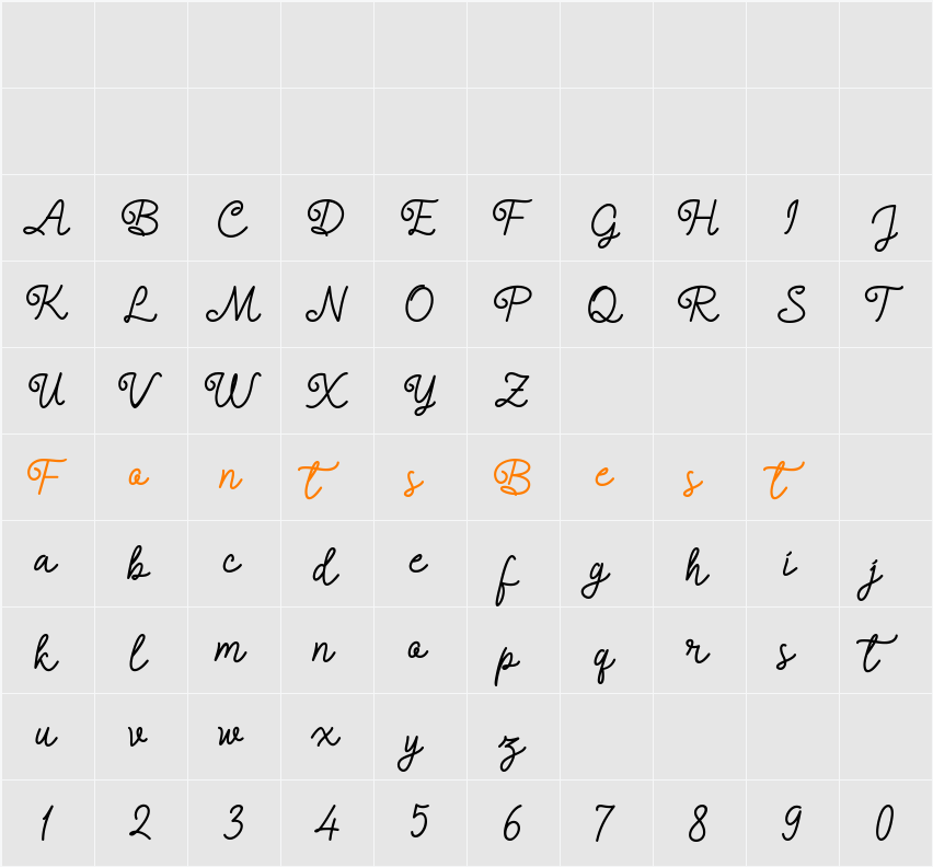 Alledahe Character Map