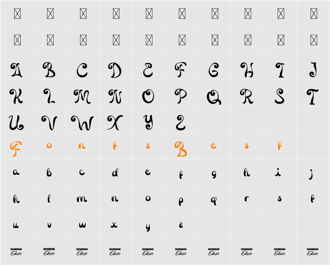 MagicLightDemo Character Map