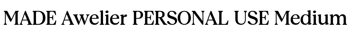 MADE Awelier PERSONAL USE Medium Font Image